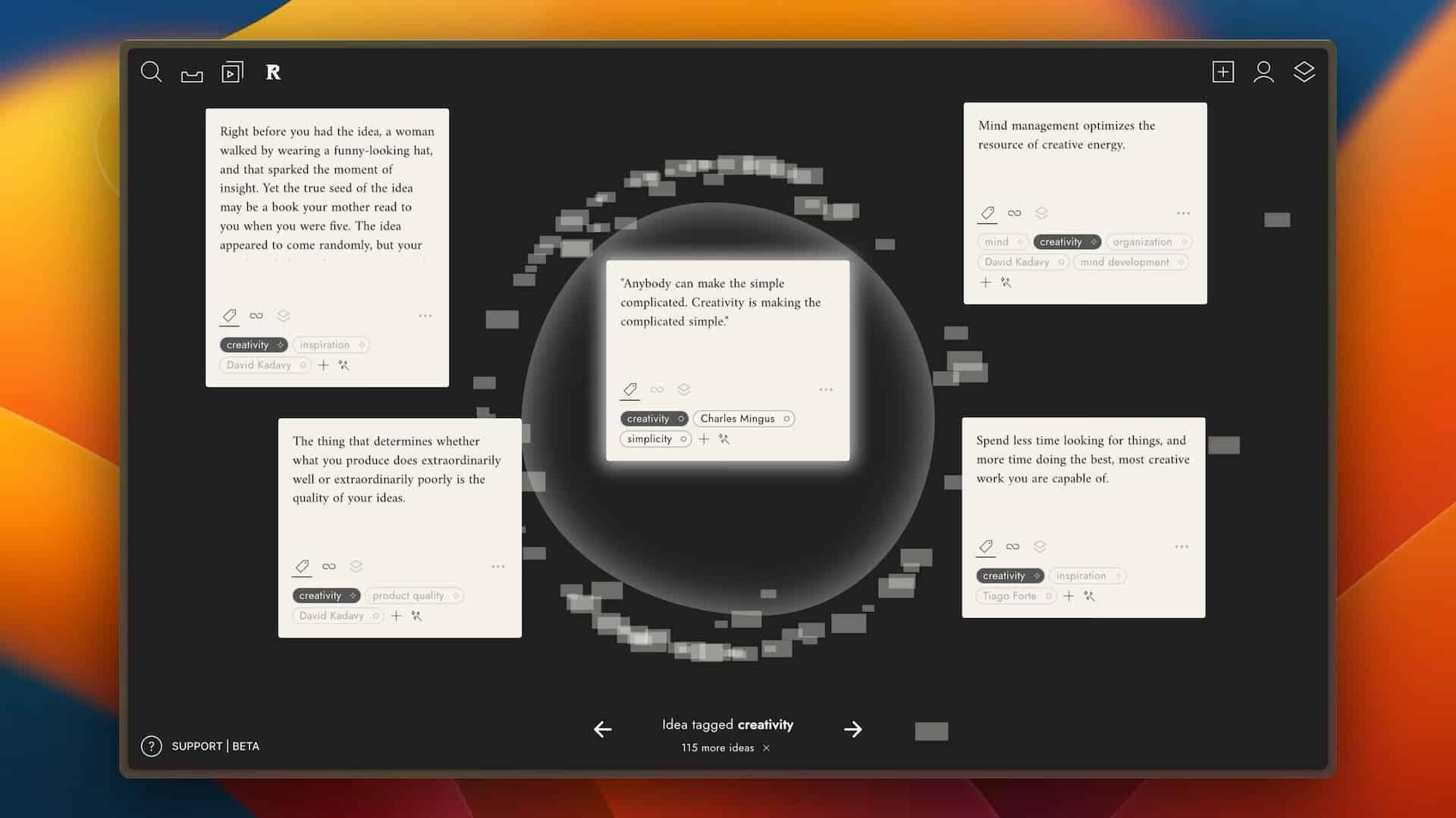 A screenshot of a screen with a lot of different things on it.