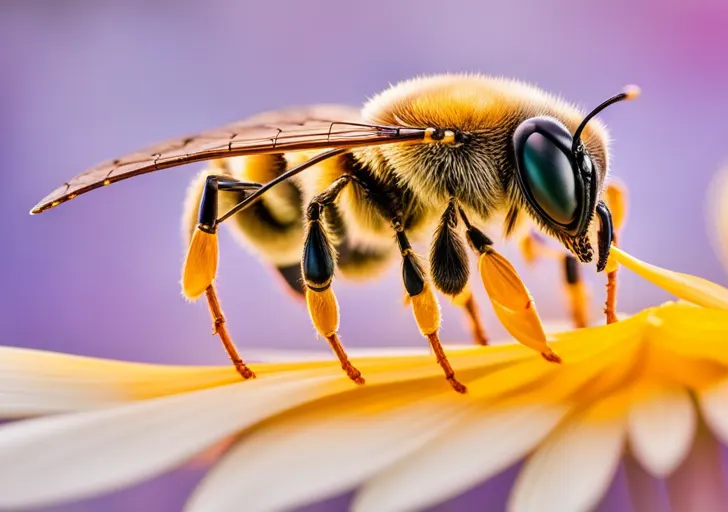 An image featuring a close-up of a honeybee's face, its antennae gently touching a tiny, dewdrop-like tear, against a soft, abstract background suggesting a range of emotions