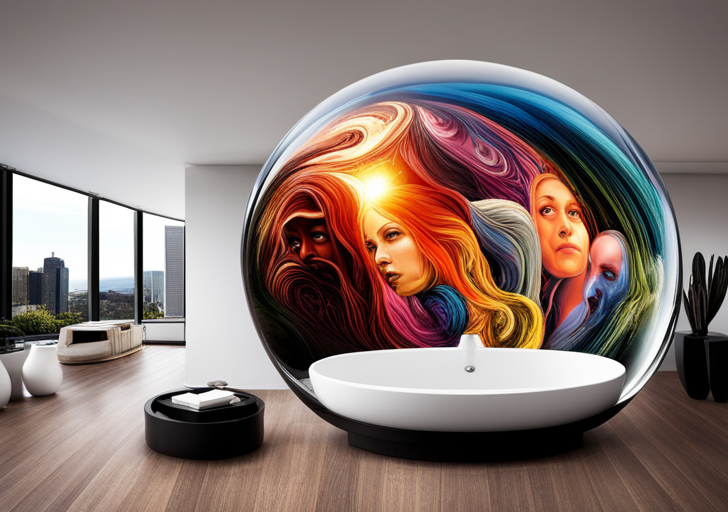 An image showing a diverse group of people, each encased in a translucent bubble, with their emotions represented by unique colors and shapes swirling around them