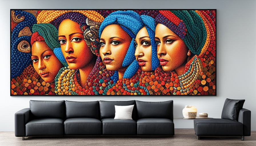 vibrant mosaic of diverse faces gradually morphing into a harmonious, unified tapestry, symbolizing the evolution and change of culture over time