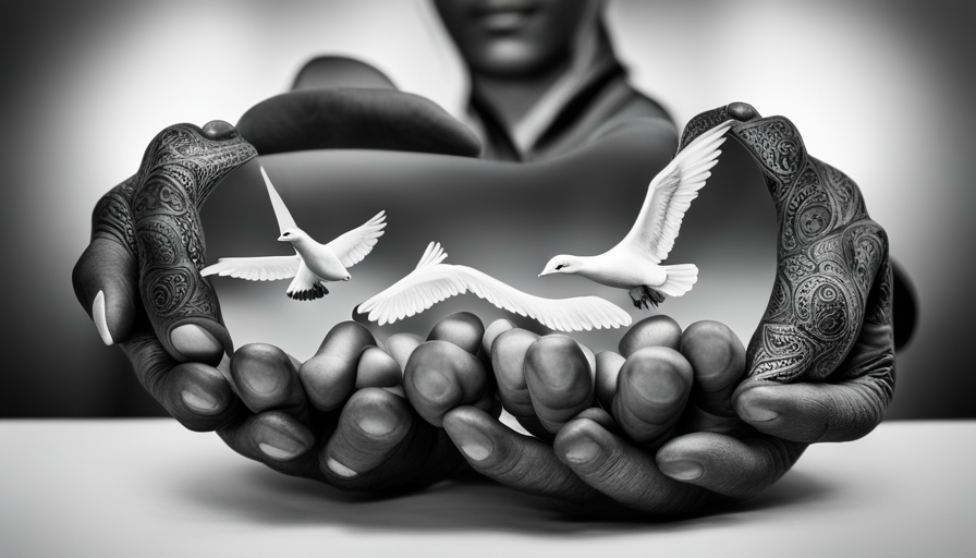 Ge of diverse hands holding various global landmarks with a peaceful dove, symbolizing cultural tolerance achieved through travel