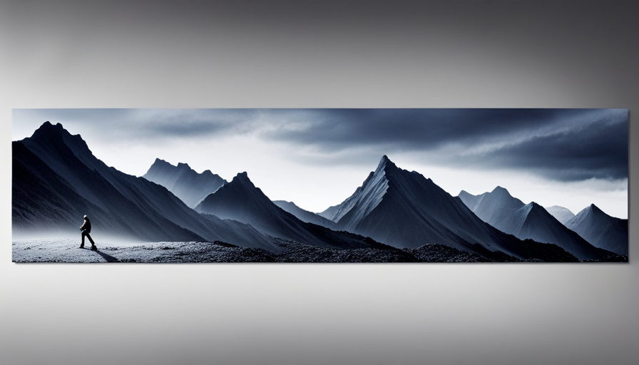 An image of a person striding towards a mountain top, with a heart pulsating in their chest