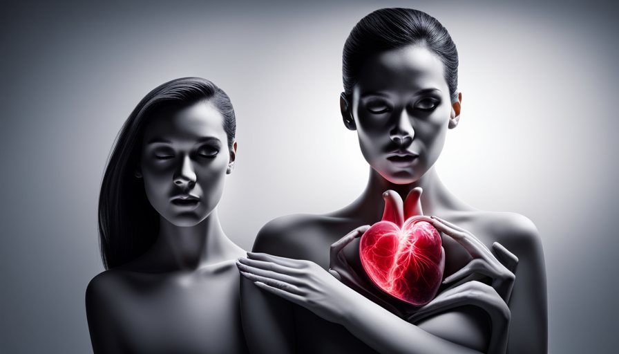 Ze a dimmer switch connected to a human heart, gradually turning down, with vibrant colors fading to grayscale, signifying the reduction of emotions