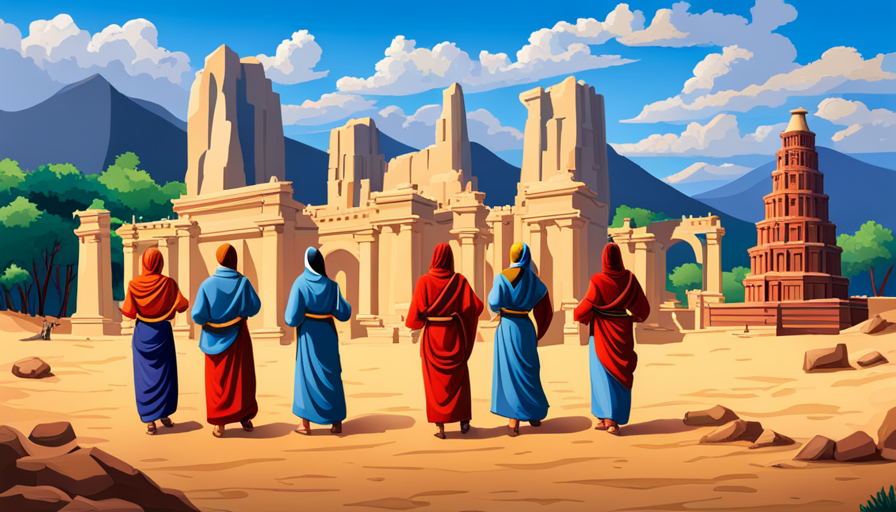 an image featuring five diverse individuals, each engaging in distinct cultural activities - admiring art, tasting exotic food, traditional dancing, exploring ancient ruins, and attending a cultural festival