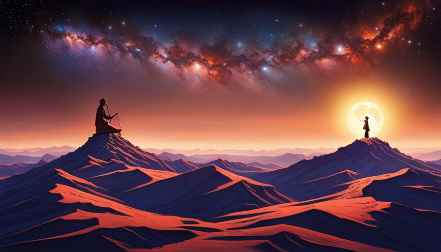 Ient storyteller, under starlit skies, weaving tales