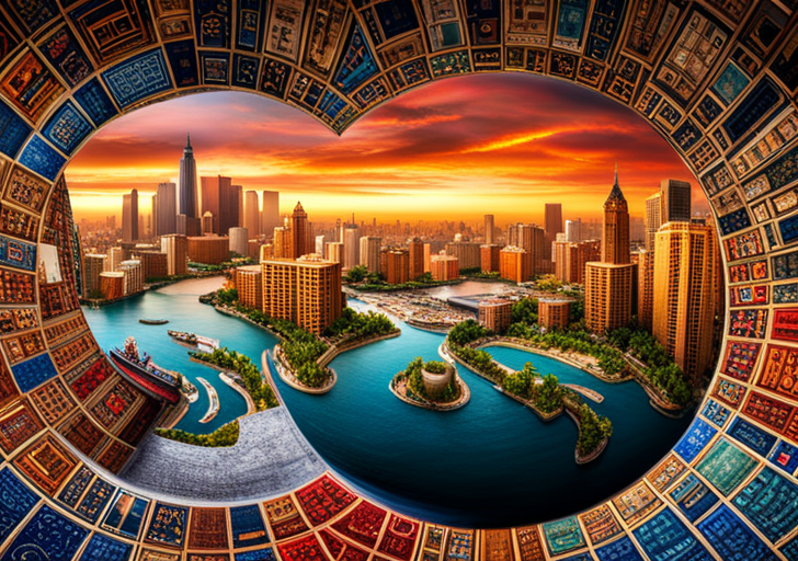  globe, half traditional with vivid cultural symbols, and half modern with innovative symbols, in the middle of a transition, symbolizing the change of tradition and culture over time