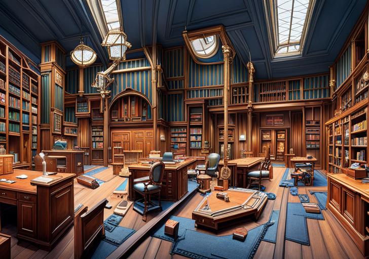Ize a large, intricate web connecting everyday objects like a house, car, workplace, and a family, with a gavel at the web's center, symbolizing the pervasive influence of law in our lives
