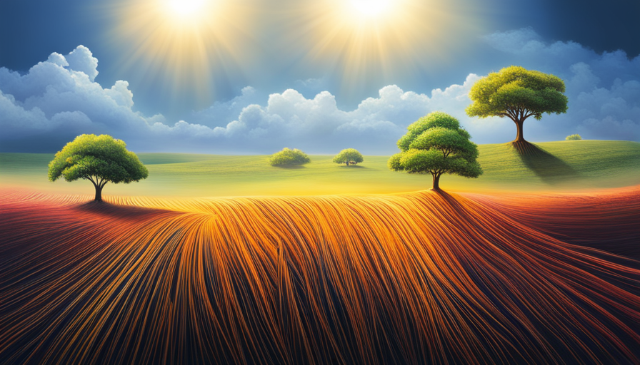 An image of a diverse group of people planting a tree together under the sunlight, symbolizing growth, unity, and positive change